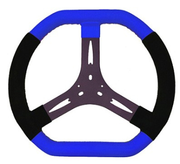 Kartlenkrad 340 mm Blau -Schwarz