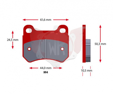 Bremsbelag Sinter ( PCR ) 524-0 Rot Satz