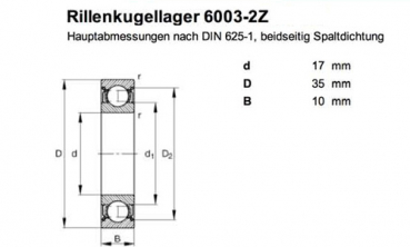 Felgenlager 6003 ZZ