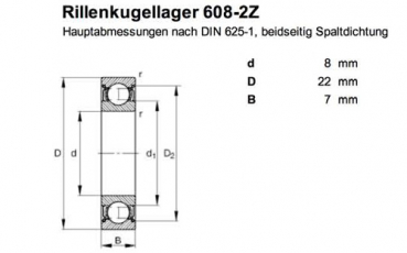 Achsschenkellager 608 ZZ