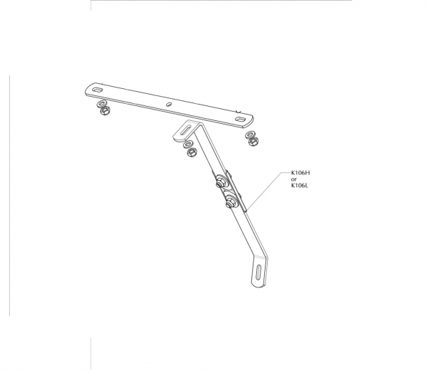 Halterung Frontschild Parolin Dynamica einstellbar Typ "S"  L.22,5cm +/-1cm