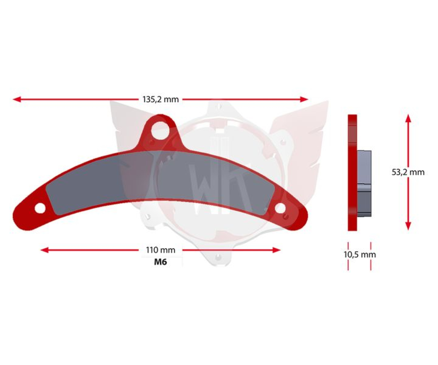 Bremsbelag Sinter ( Birel ) 528-2 Rot Satz