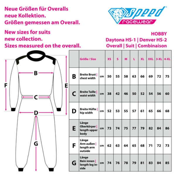Overall Speed Daytona HS-1 schwarz - neongelb - Restposten