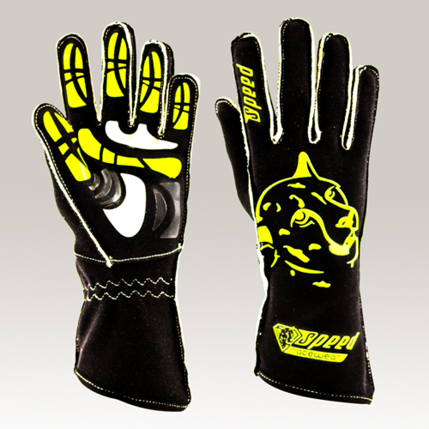 Karthandschuh Speed Melbourne G-2 schwarz-gelb