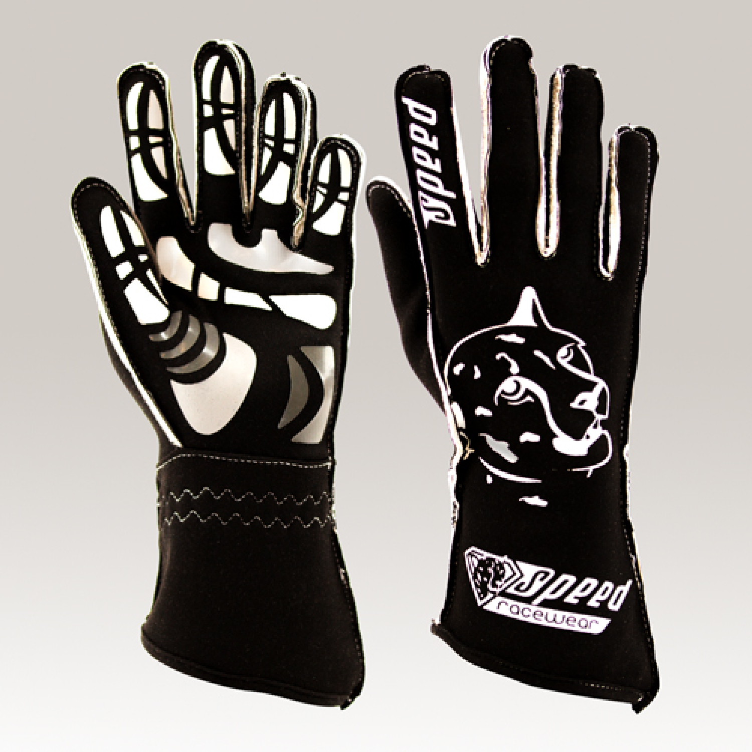 Karthandschuh Speed Melbourne G-2 schwarz-weiß
