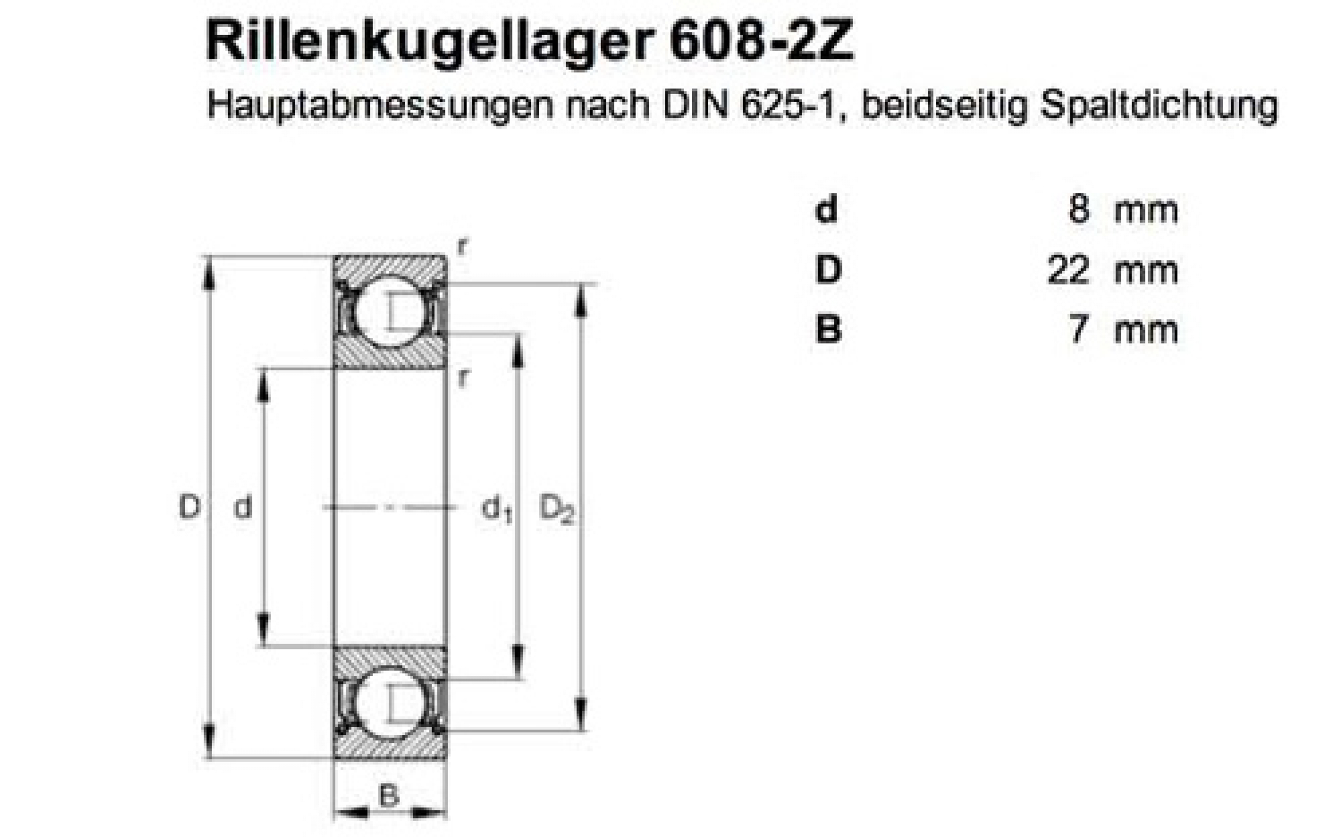 Achsschenkellager 608 ZZ